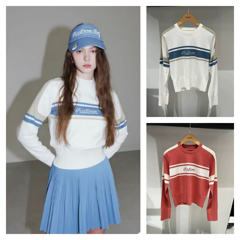 Malbon レディース ゴルフ ニット 防寒 ハイストレッチ 2025FW新品 レディースゴルフウェアマルボーンニットセーター